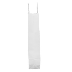 Paper Bottle Bag with Handles White 18+8x39cm (50 Units) 
