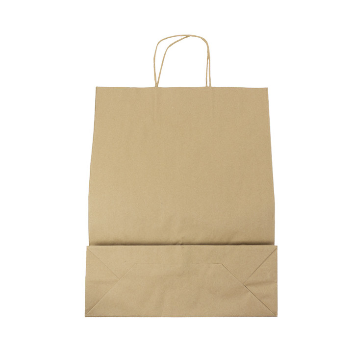 Paper Bag with Handles Kraft Hawanna 100g/m² 32+12x41cm (50 Units) 