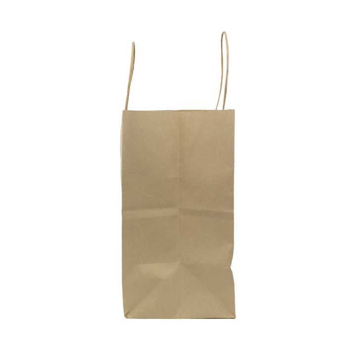 Paper Bag with Handles Kraft Brown 100g/m² 27+14x26cm (25 Units) 