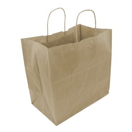 Paper Bag with Handles Kraft Brown 80g/m² 30+18x29cm (250 Units)