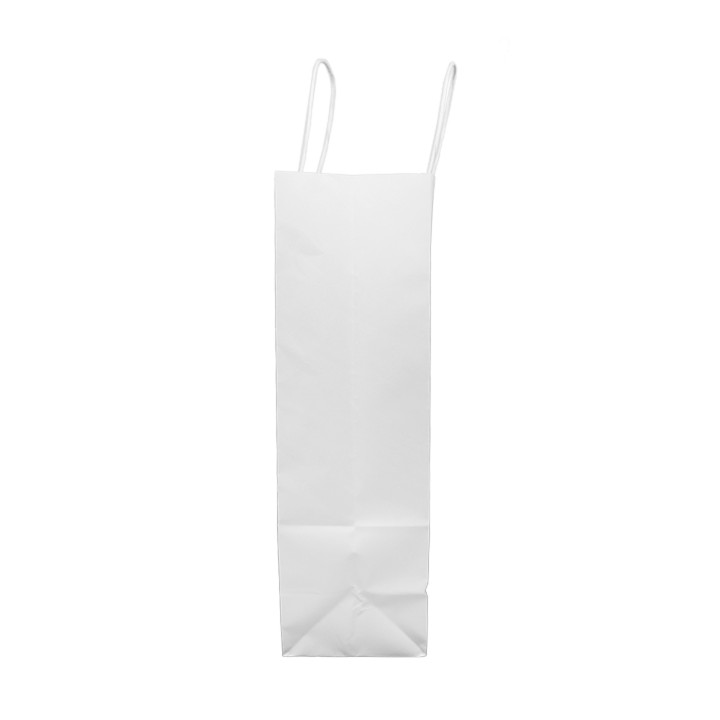 Paper Bag with Handles Kraft White 100g/m² 32+12x41cm (25 Units) 
