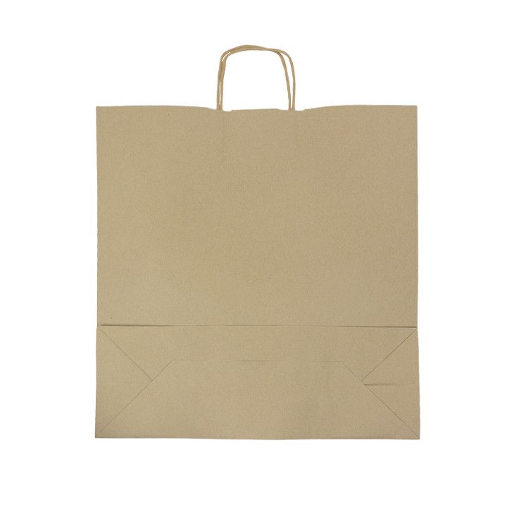 Paper Bag with Handles Kraft Brown 100g/m² 44+15x46cm (25 Units) 