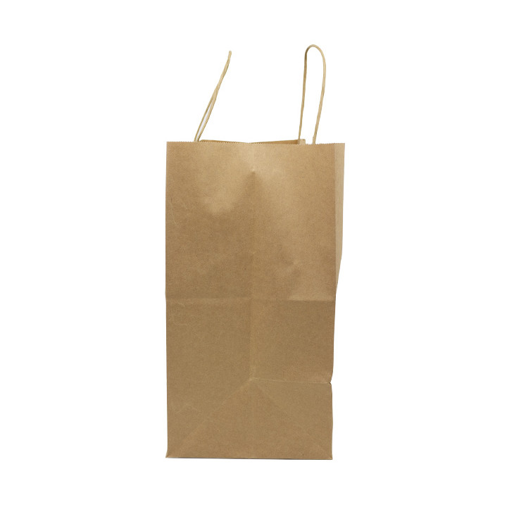 Paper Bag with Handles Kraft Brown 90g/m² 32+16x31cm (250 Units)