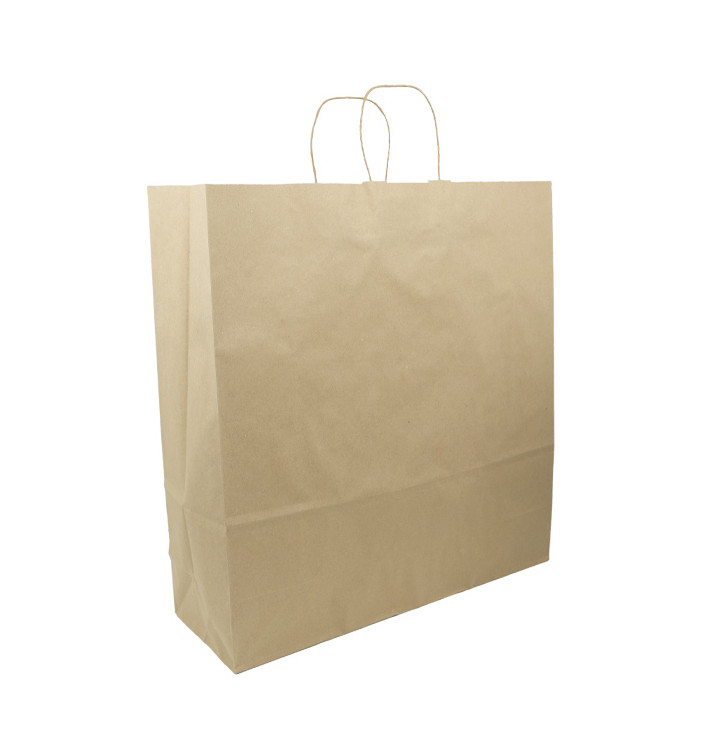 Paper Bag with Handles Kraft Hawanna 100g/m² 46+16x49cm (200 Units)