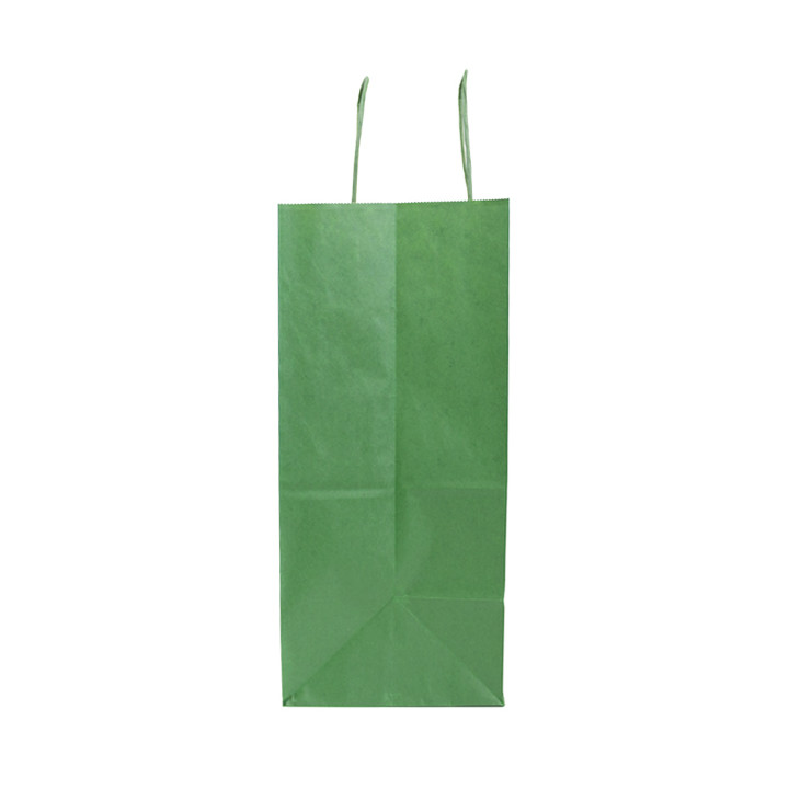Paper Bag with Handles Kraft Green 80g/m² 26+14x32cm (250 Units) 