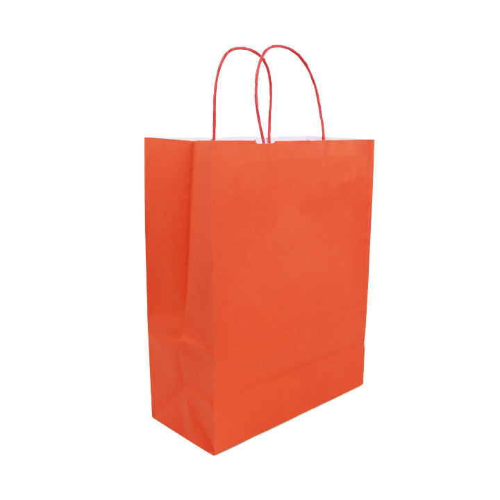 Paper Bag with Handles Kraft Red 100g/m² 25+11x31cm (250 Units)