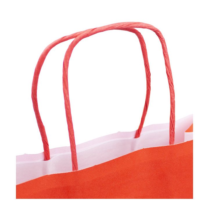 Paper Bag with Handles Kraft Red 100g/m² 25+11x31cm (250 Units)