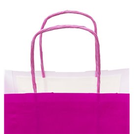 Fuchsia paper bag with handles 100g/m² 22+9x23cm (25 Uts)