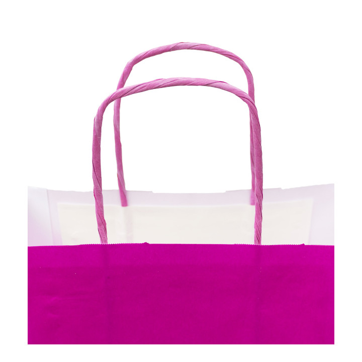 Fuchsia paper bag with handles 100g/m² 22+9x23cm (25 Uts)