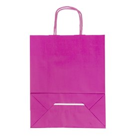 Fuchsia paper bag with handles 100g/m² 22+9x23cm (25 Uts)