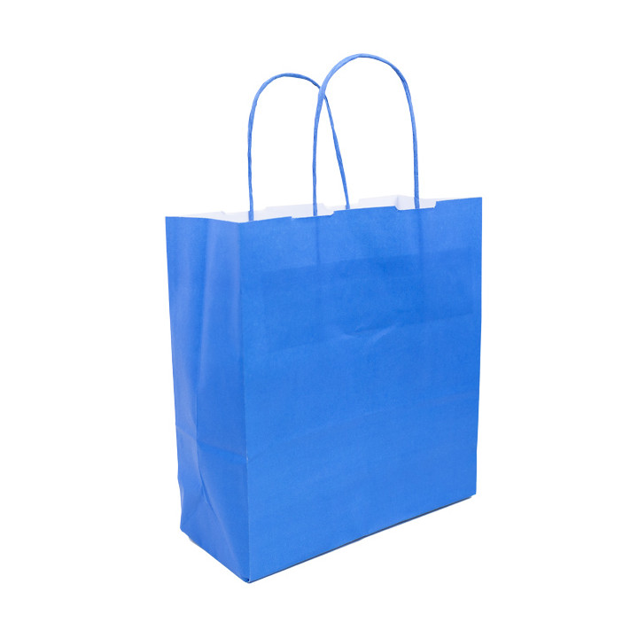 Paper Bag with Handles Turquoise 100g/m² 22+9x23cm (25 Units) 