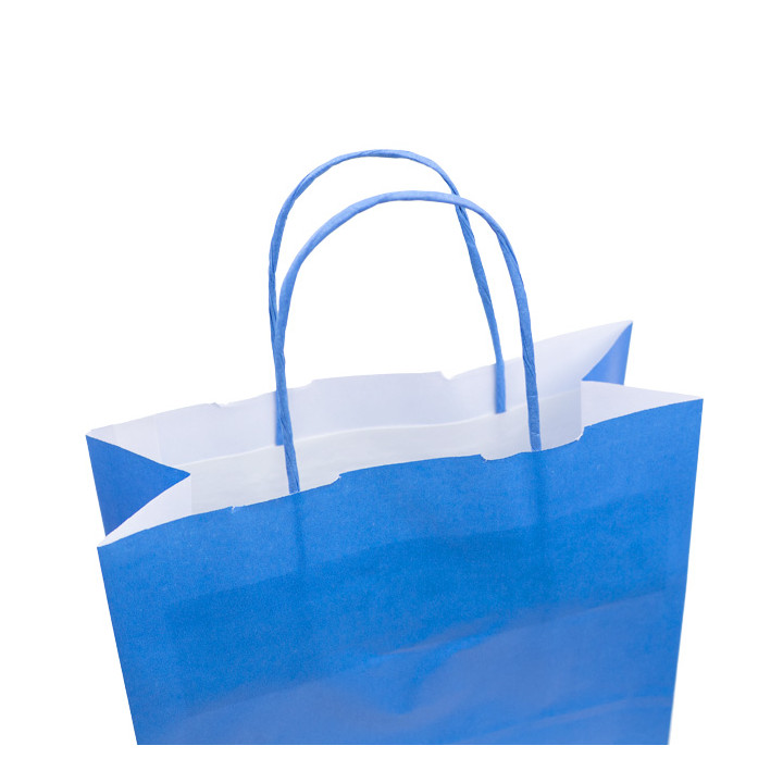 Paper Bag with Handles Turquoise 100g/m² 22+9x23cm (25 Units) 