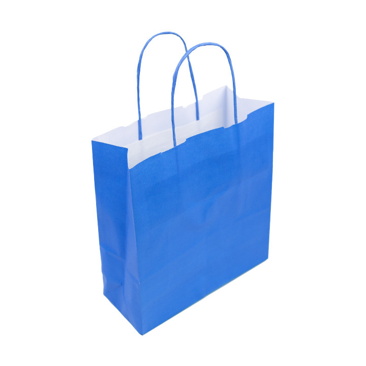 Paper Bag with Handles Turquoise 100g/m² 22+9x23cm (25 Units) 