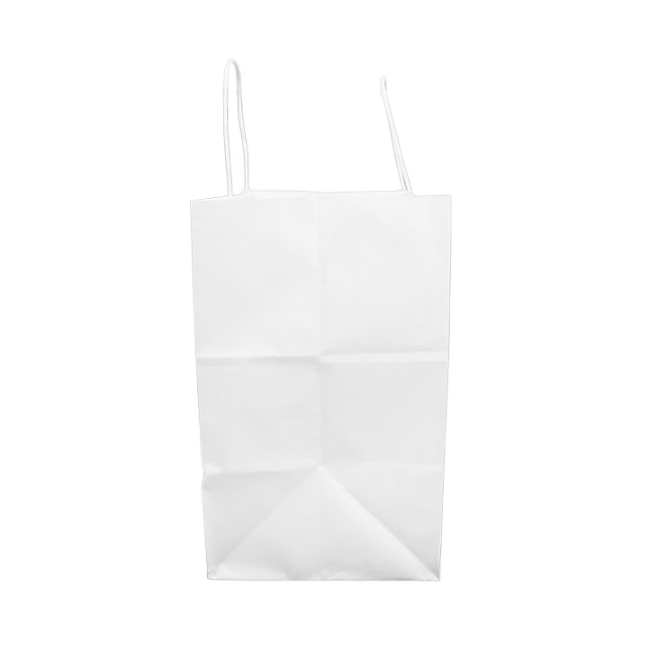 Paper Bag with Handles Kraft White 100g/m² 30+18x29cm (25 Units) 