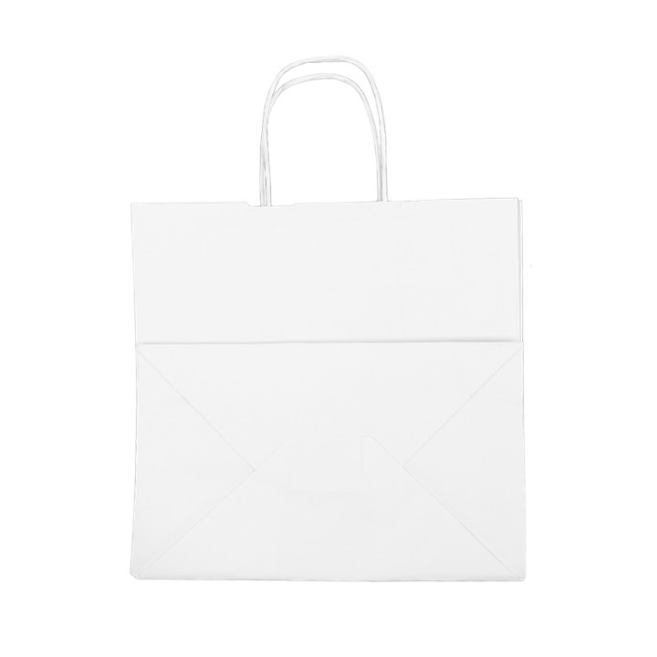 Paper Bag with Handles Kraft White 100g/m² 30+18x29cm (25 Units) 
