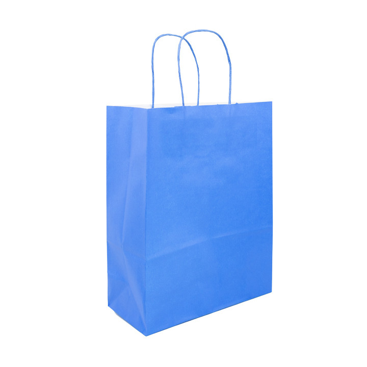 Paper Bag with Handles Turquoise 100g/m² 25+11x31cm (25 Units) 