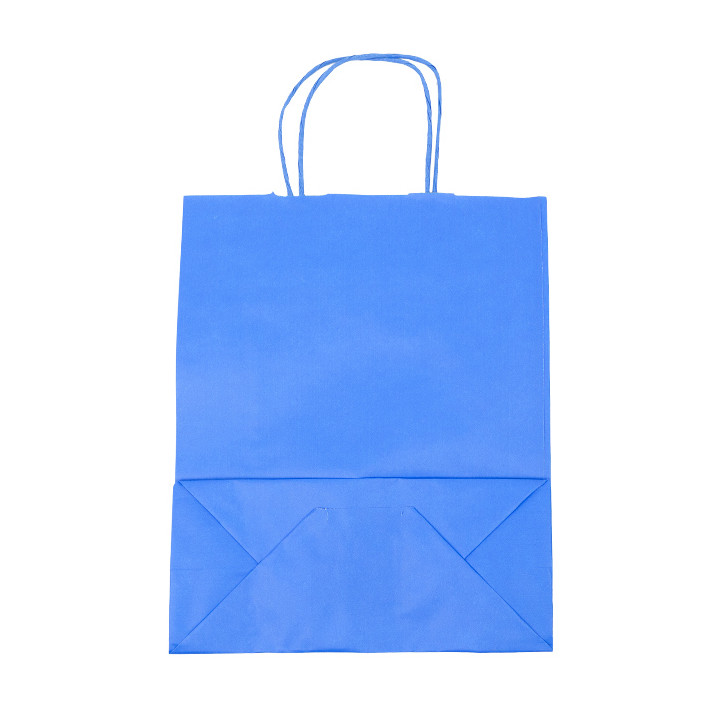 Paper Bag with Handles Turquoise 100g/m² 25+11x31cm (25 Units) 