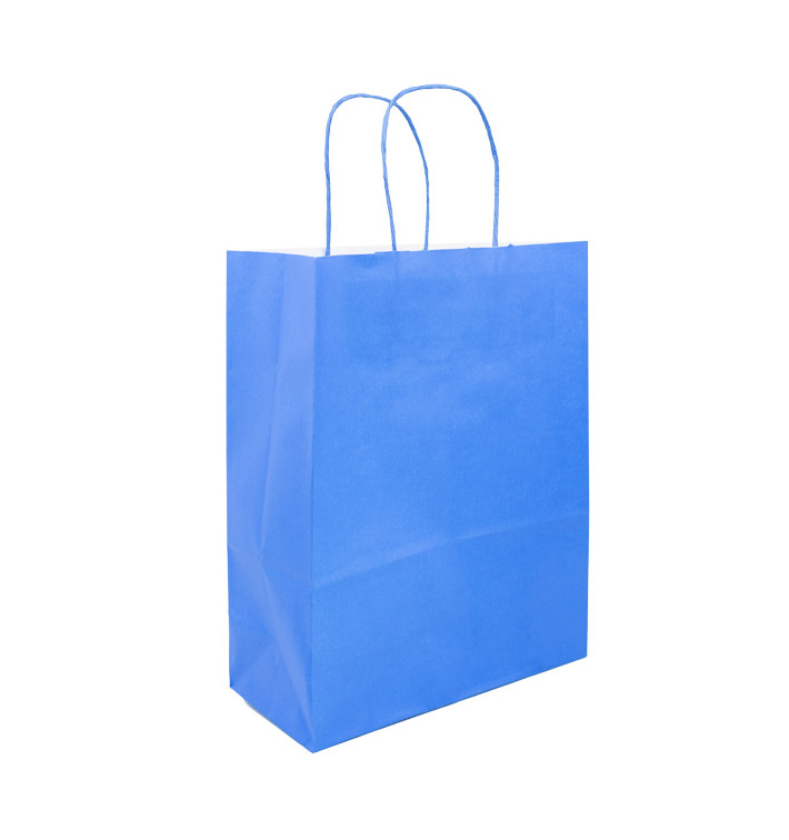 Paper Bag with Handles Turquoise 100g/m² 25+11x31cm (200 Units)