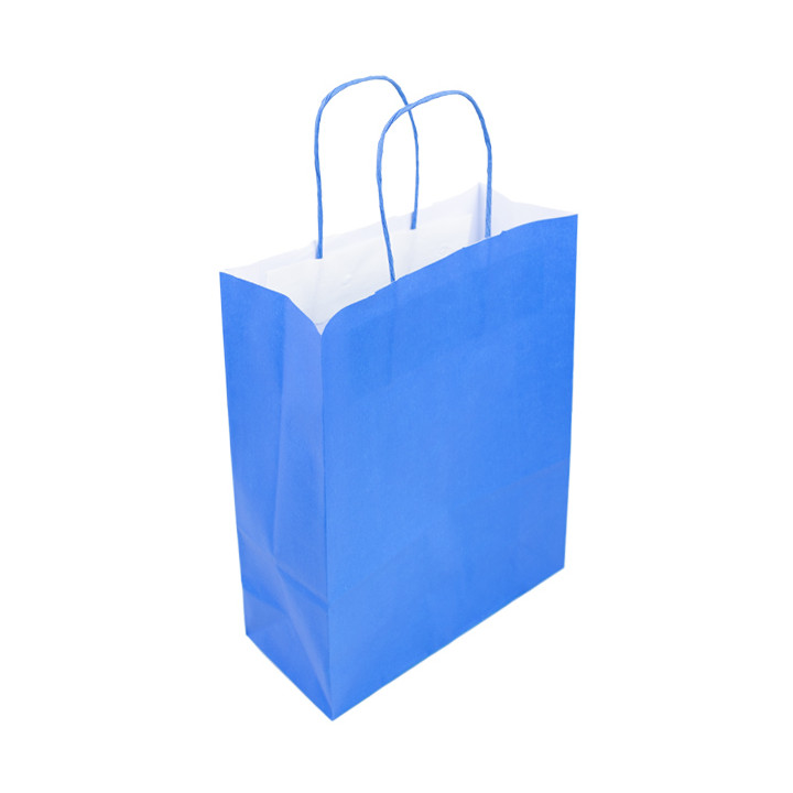 Paper Bag with Handles Turquoise 100g/m² 25+11x31cm (200 Units)