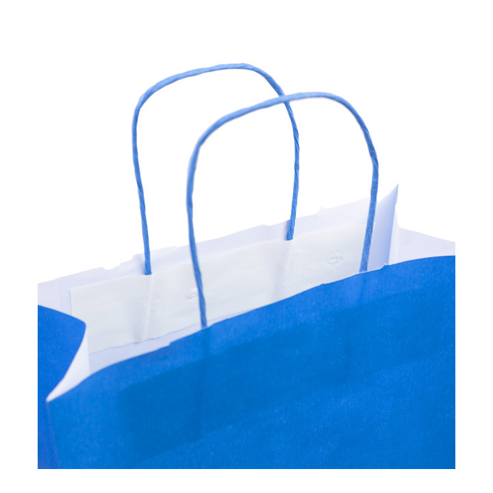 Paper Bag with Handles Turquoise 100g/m² 25+11x31cm (200 Units)
