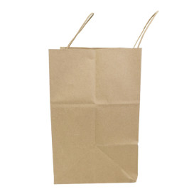Paper Bag with Handles Kraft Brown 100g/m² 30+18x29cm (25 Units) 