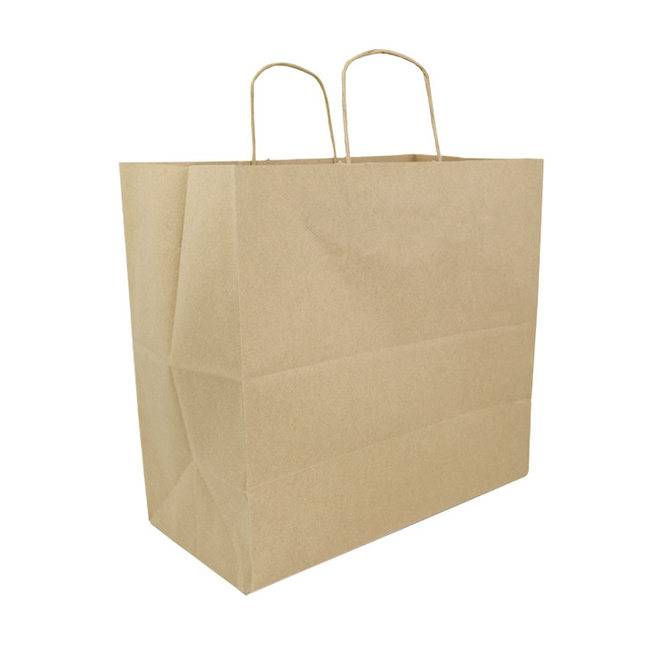 Paper Bag with Handles Kraft Brown 100g/m² 35+18x34cm (25 Units)