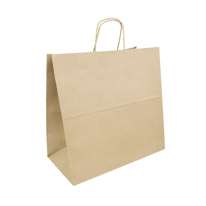 Paper Bag with Handles Kraft Brown 100g/m² 35+18x34cm (250 Units)