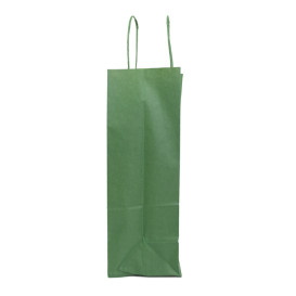 Paper Bag with Handles Kraft Green 80g/m² 20+10x29cm (250 Units)