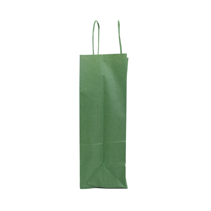 Paper Bag with Handles Kraft Green 80g/m² 20+10x29cm (250 Units)