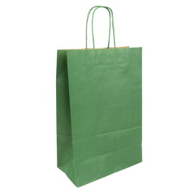 Paper Bag with Handles Kraft Green 80g/m² 20+10x29cm (250 Units)