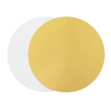 Paper Cake Circle Gold and White 22cm (100 Units)  