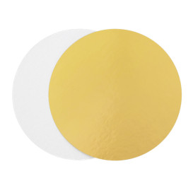 Paper Cake Circle Gold and White 22cm (100 Units)  