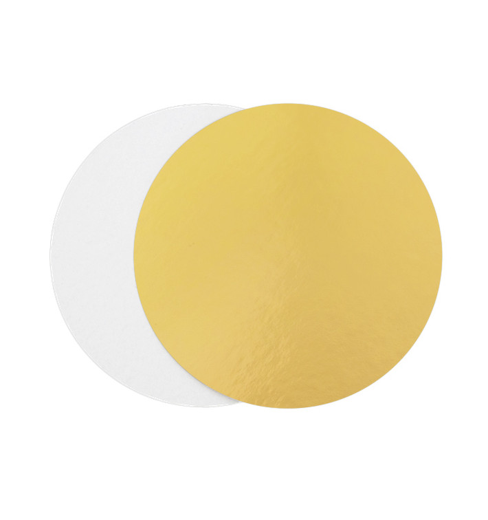 Paper Cake Circle Gold and White 22cm (100 Units)  