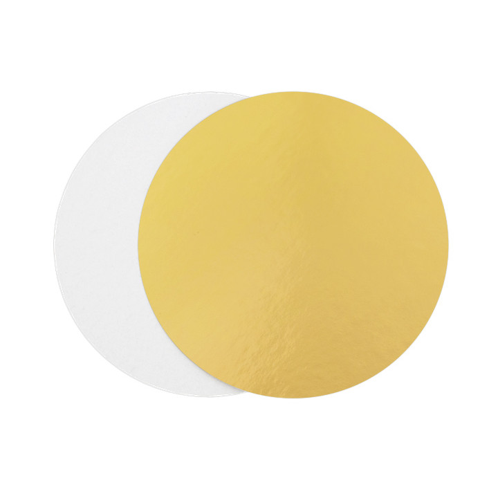 Paper Cake Circle Gold and White 28cm (400 Units)