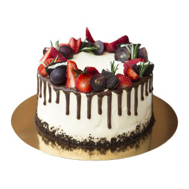Paper Cake Circle Gold and White 22cm (100 Units)  