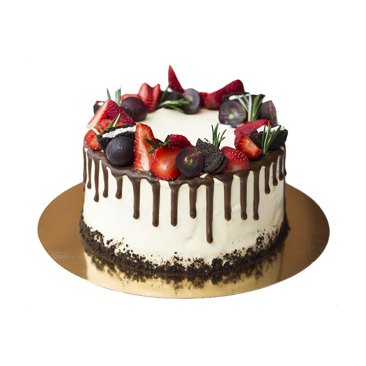 Paper Cake Circle Gold and White 24cm (400 Units)