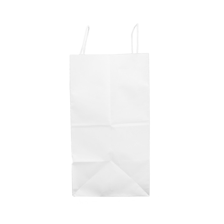 Paper Bag with Handles Kraft White 100g/m² 35+18x34cm (25 Units) 