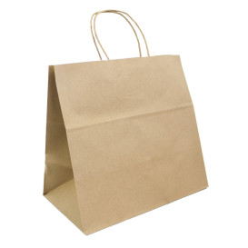 Paper Bag with Handles Kraft Brown 100g/m² 30+18x29cm (25 Units) 