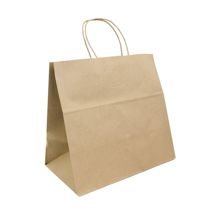 Paper Bag with Handles Kraft Brown 100g/m² 30+18x29cm (25 Units) 