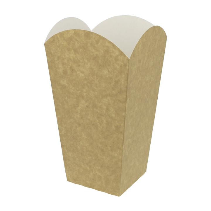 Paper Popcorn Box Large Size Kraft 150g 8,7x13x20,3cm (25 Units)
