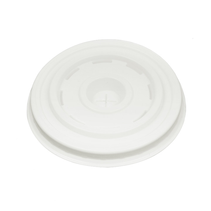 Plastic PS Lid with Straw Slot for Cup Ø7,3cm (1000 Units)
