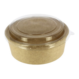 Paper Container Kraft-Kraft + RPET Lid 38 Oz/1140ml (25 Units)