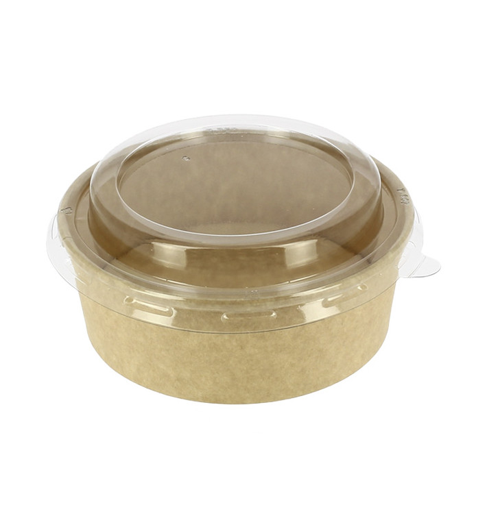 Paper Container Kraft-Kraft + RPET Lid 25 Oz/750 ml (300 Units)