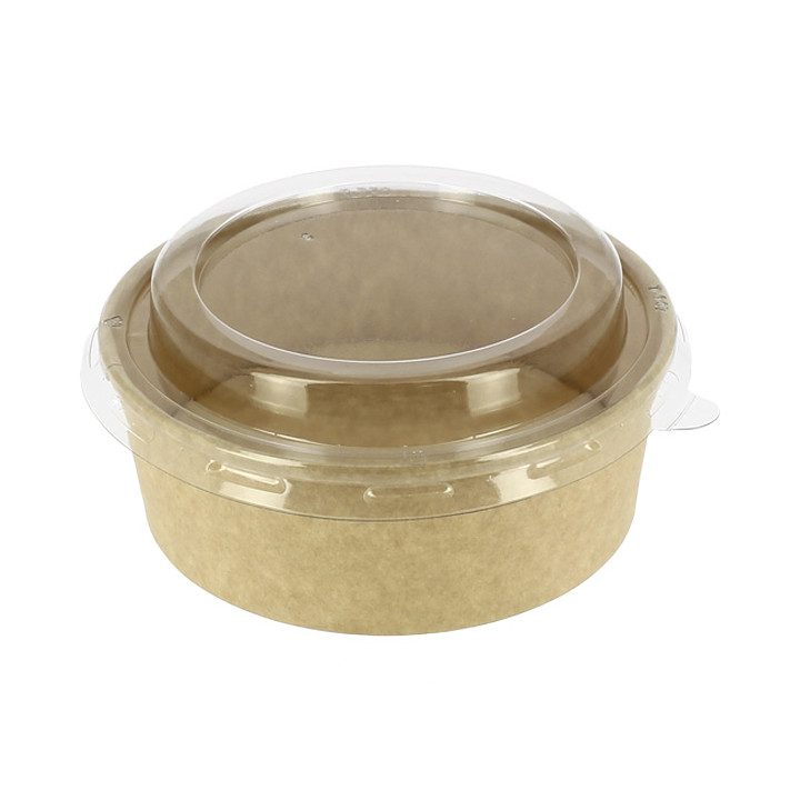 Paper Container Kraft-Kraft + RPET Lid 19 Oz/550 ml (50 Units) 
