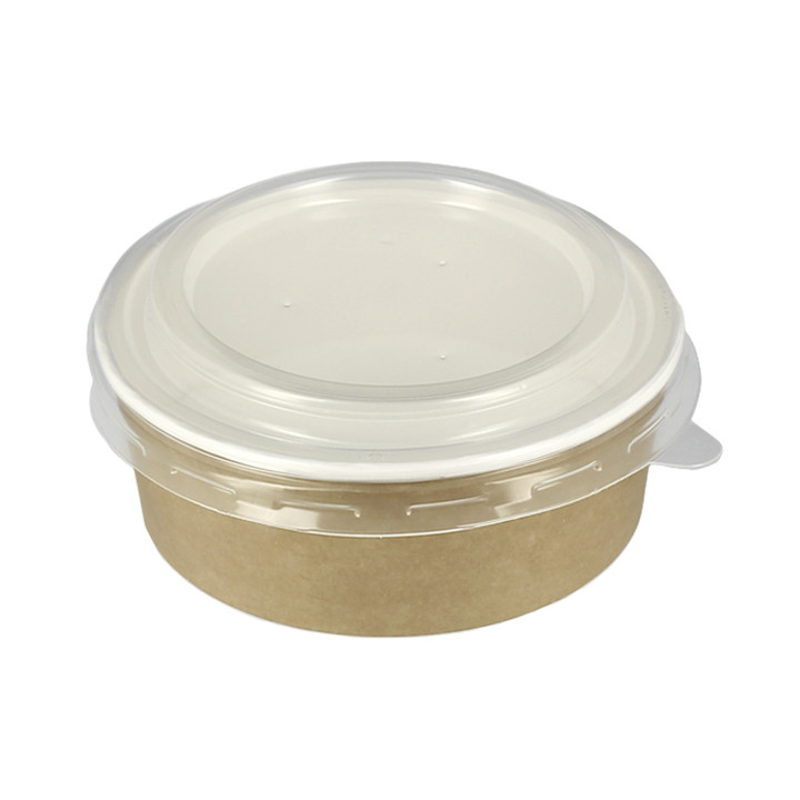Paper Soup Bowl with Lid Kraft PP 25 Oz/750ml (50 Units) 