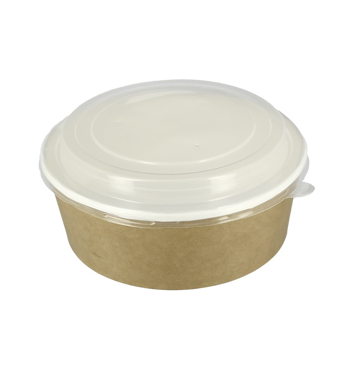 Paper Soup Bowl with Lid Kraft PP 38 Oz/1140ml (25 Units)