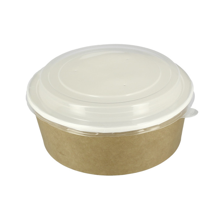 Paper Soup Bowl with Lid Kraft PP 38 Oz/1140ml (25 Units)