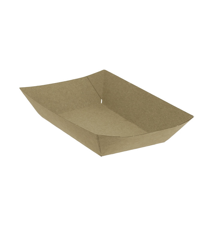 Paper Food Boat Tray Kraft-Kraft 300ml 11x7x3,5cm (25 Units) 
