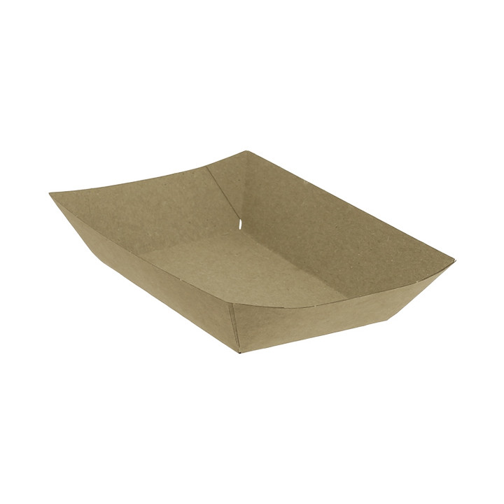 Paper Food Boat Tray Kraft-Kraft 300ml 11x7x3,5cm (25 Units) 