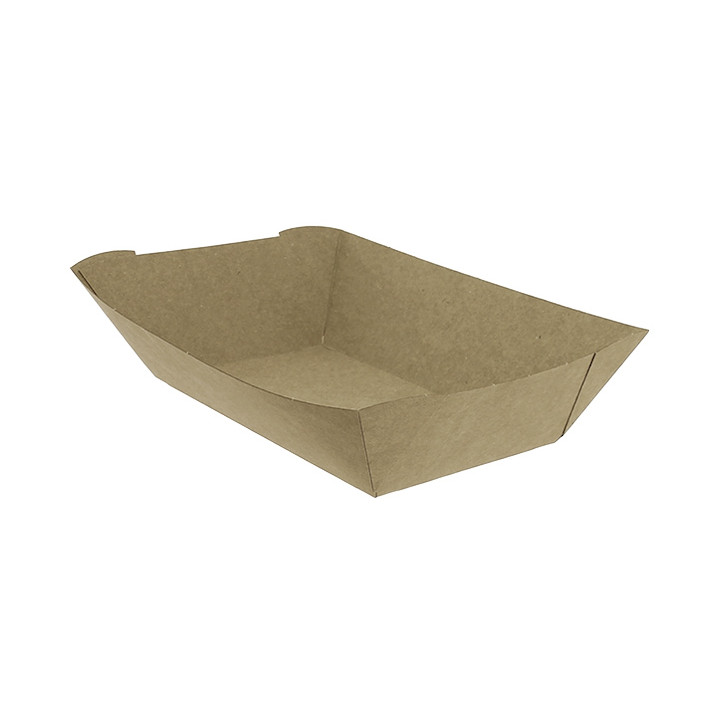 Paper Food Boat Tray Kraft-Kraft 780ml 15,5x9x5,5cm (25 Units) 